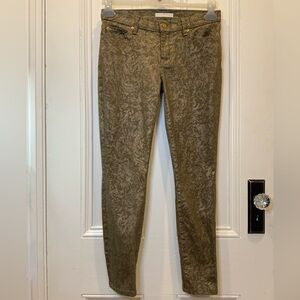7 For All Mankind Bronze Colored Jeans with Unique Pattern. Size - 27